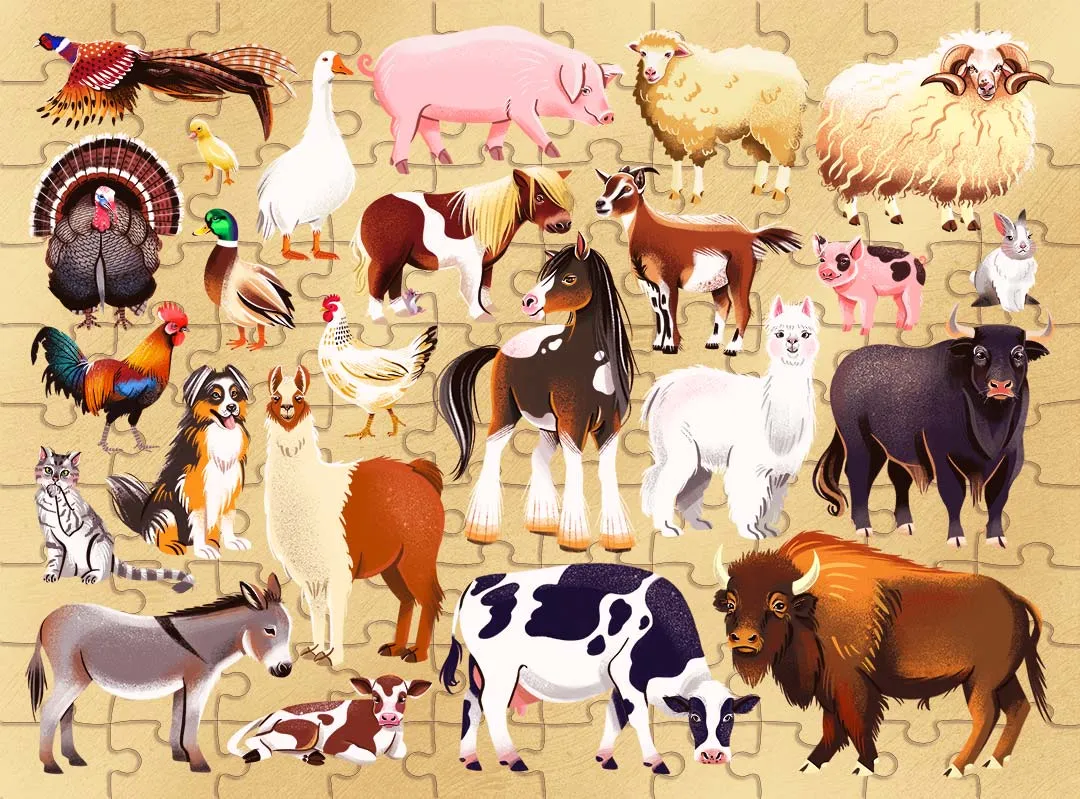 100-Piece Junior Jigsaw Explore 24: Farm Animals