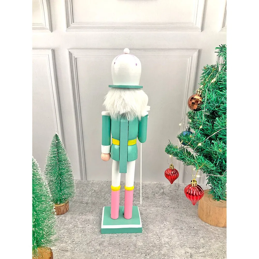 15 inches wooden Pastel Green Balloon Nutcracker self standing Christmas Table Decor