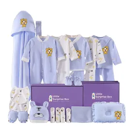 23 PCs Little Surprise Box Newborn Baby Girl/ Boy Gift Hamper Blue standing Tiger print 0-6 months