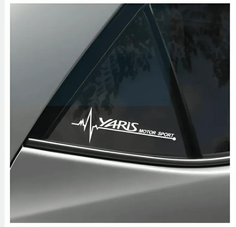 2PCS Car Side Window Vinyl Stickers Decals For Toyota Yaris Accessories