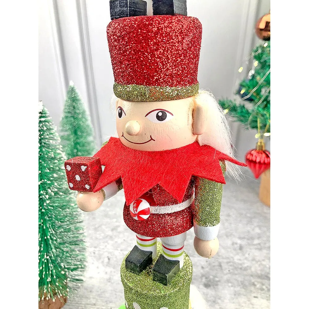 3 Tier Stacked Wooden Elves Christmas Table Décor