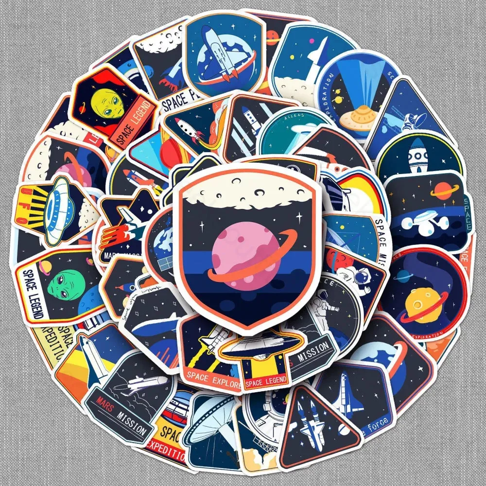 50 Original Astronaut Doodlesi Computer Luggage Stickers