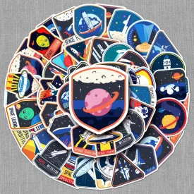 50 Original Astronaut Doodlesi Computer Luggage Stickers