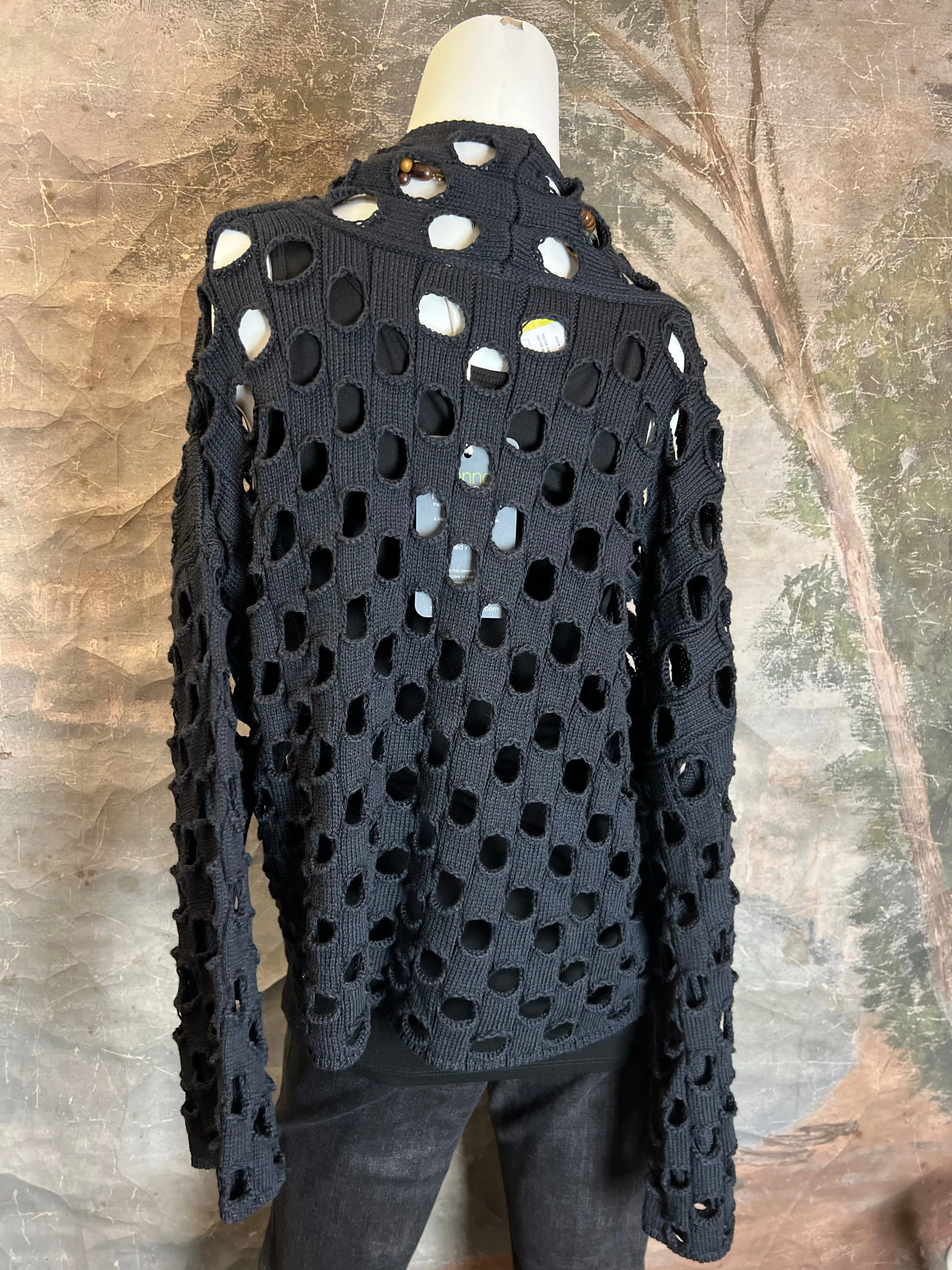5200 Holiday Knit Cardi-Black
