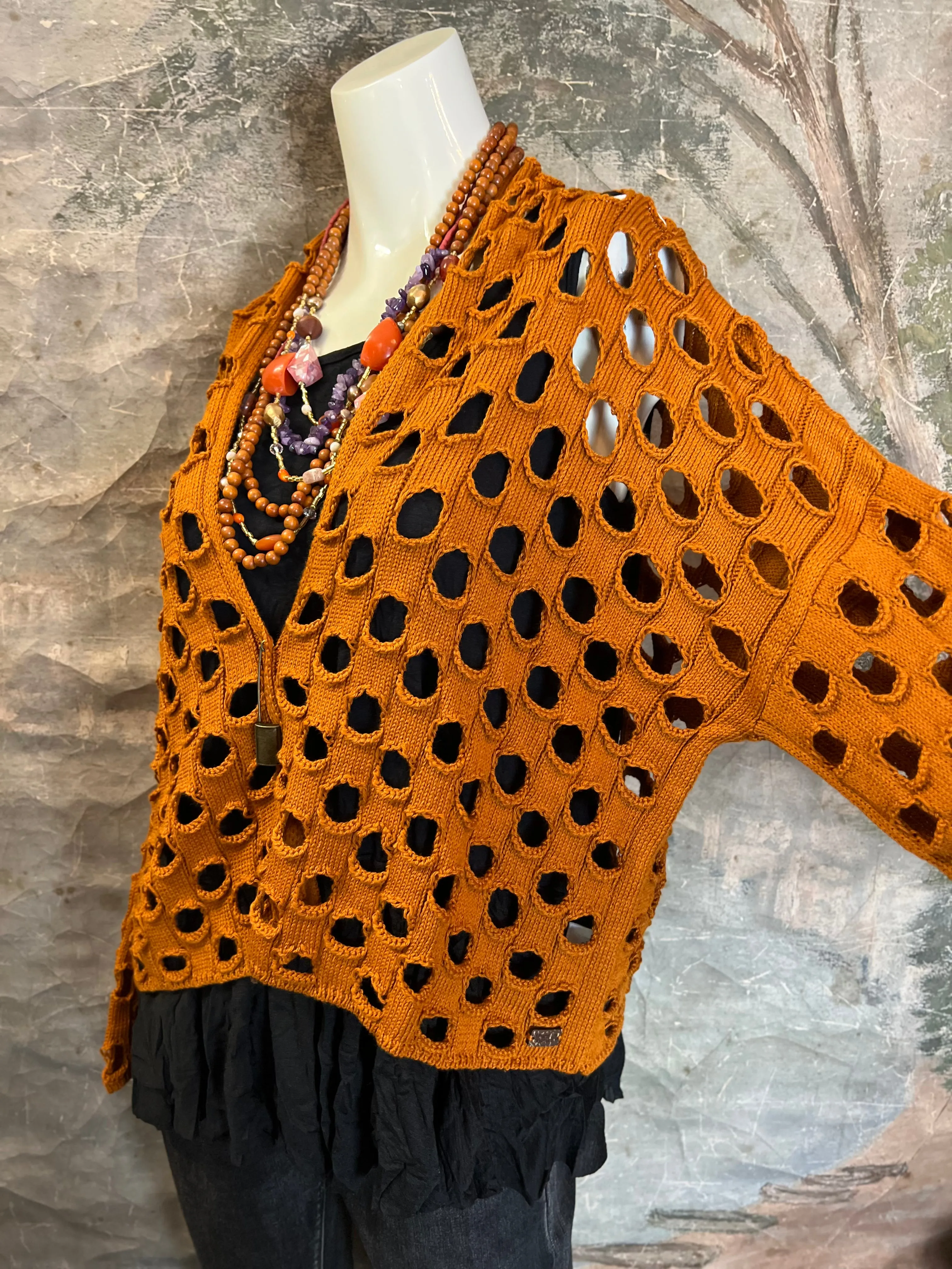 5200 Holiday Knit Cardi-Burlwood