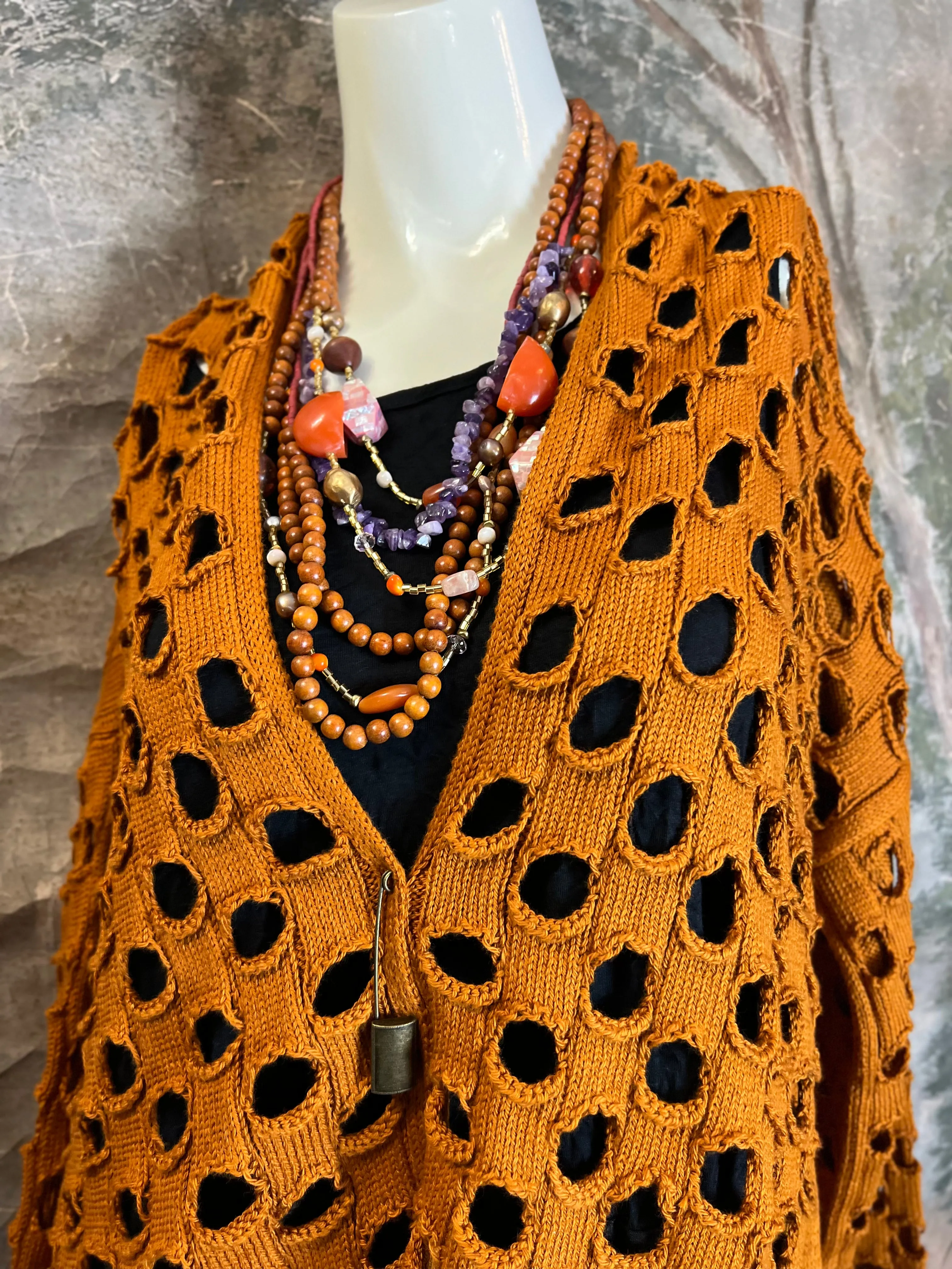 5200 Holiday Knit Cardi-Burlwood
