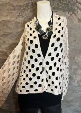 5200 Holiday Knit Cardi-Cream