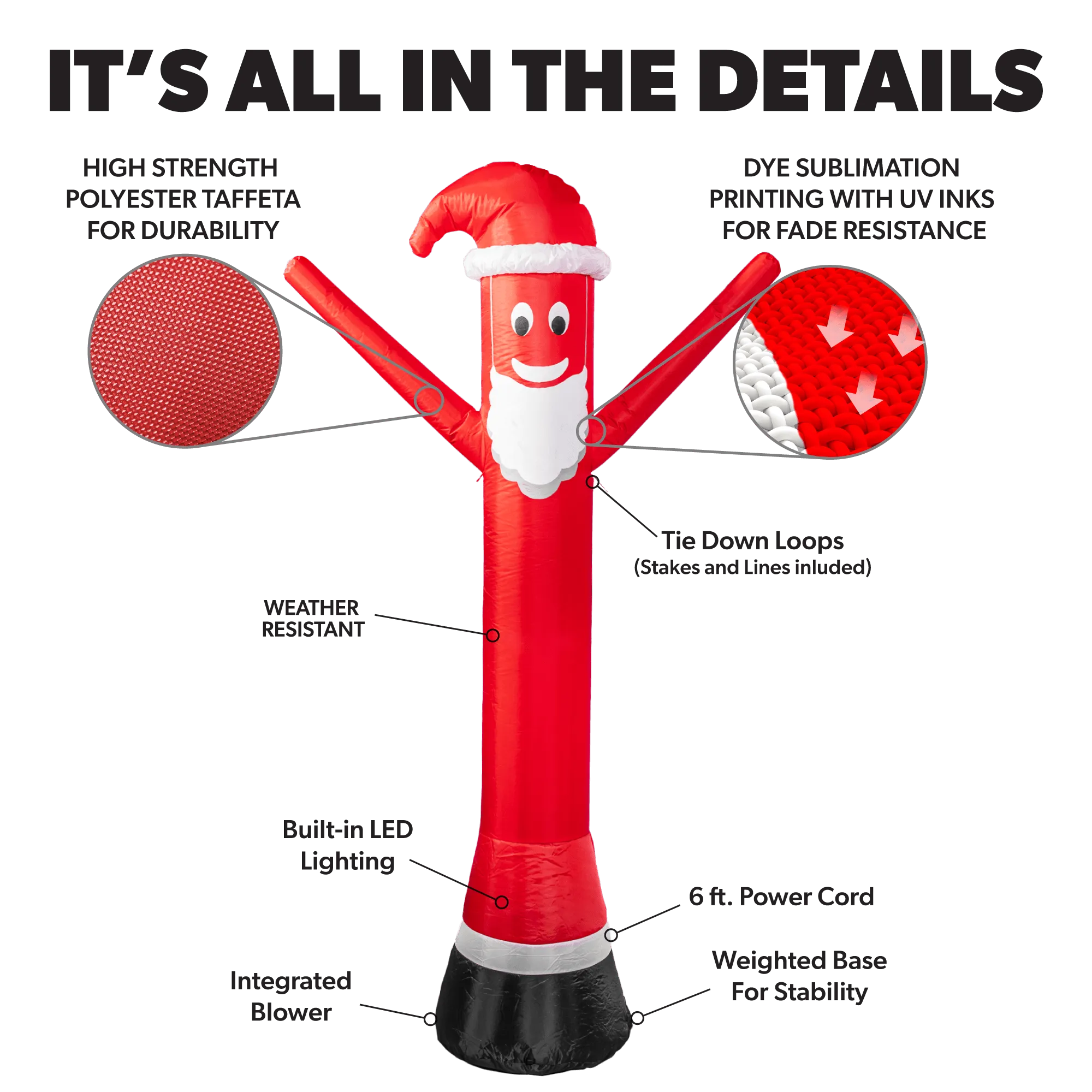 6ft Air Dancers® "Santa Disguise" Lawn Inflatable