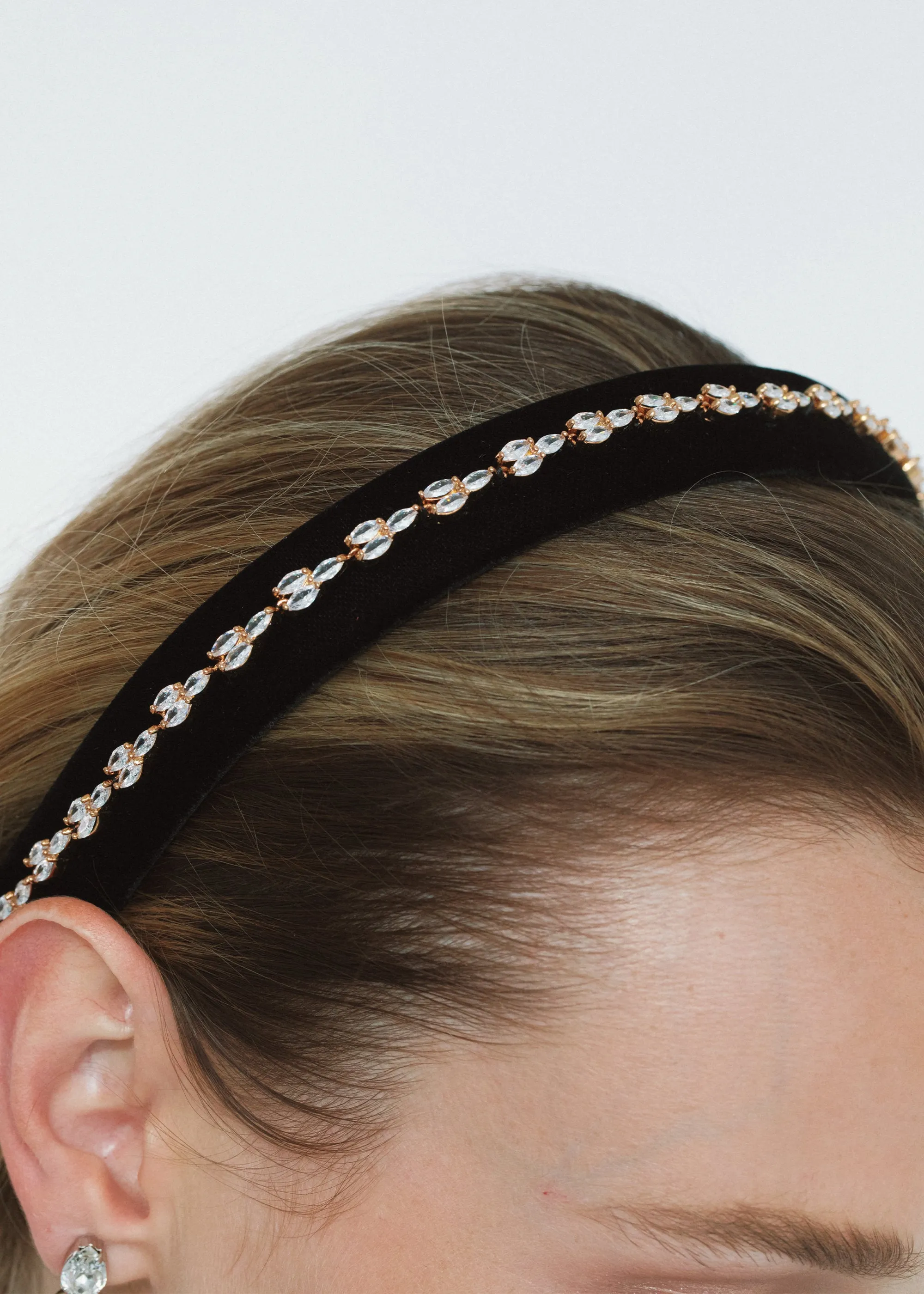 Adelina Headband -- Black Crystal