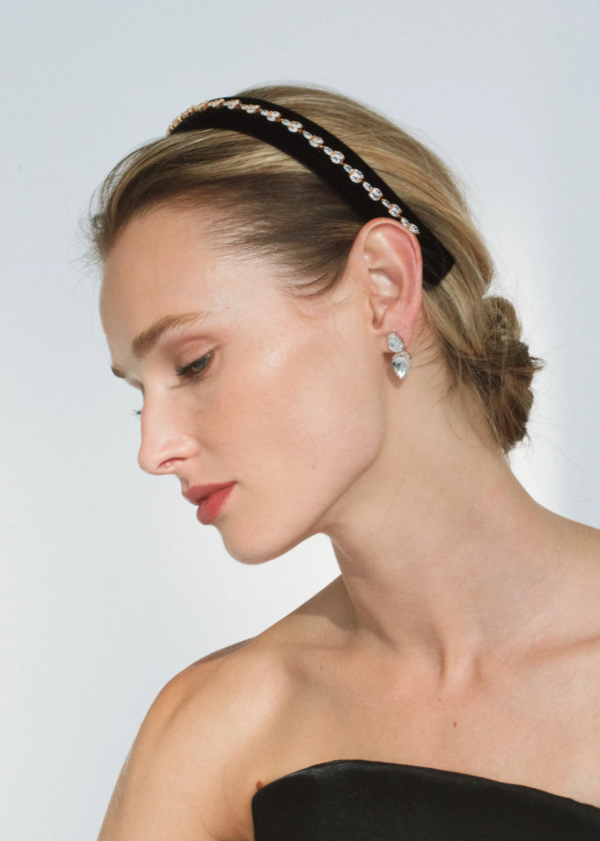 Adelina Headband -- Black Crystal
