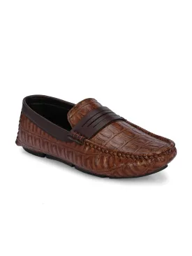 Amber Croc Luxe Moccasin For Men