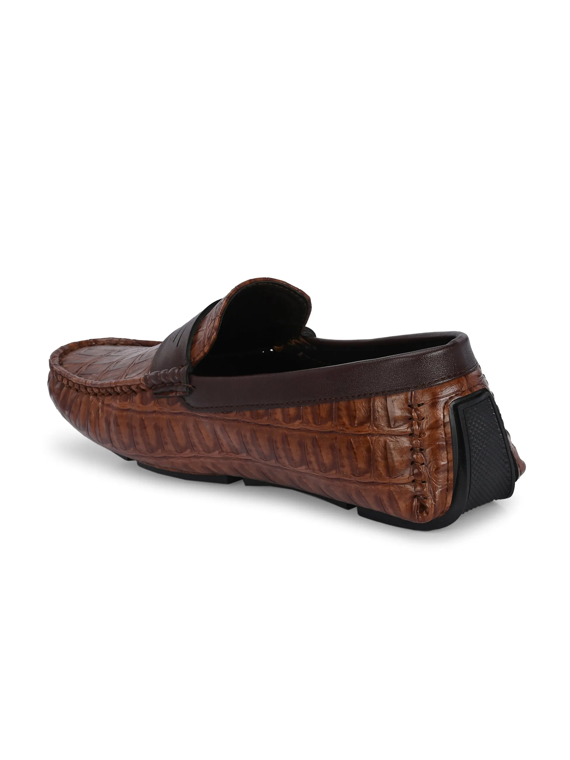 Amber Croc Luxe Moccasin For Men