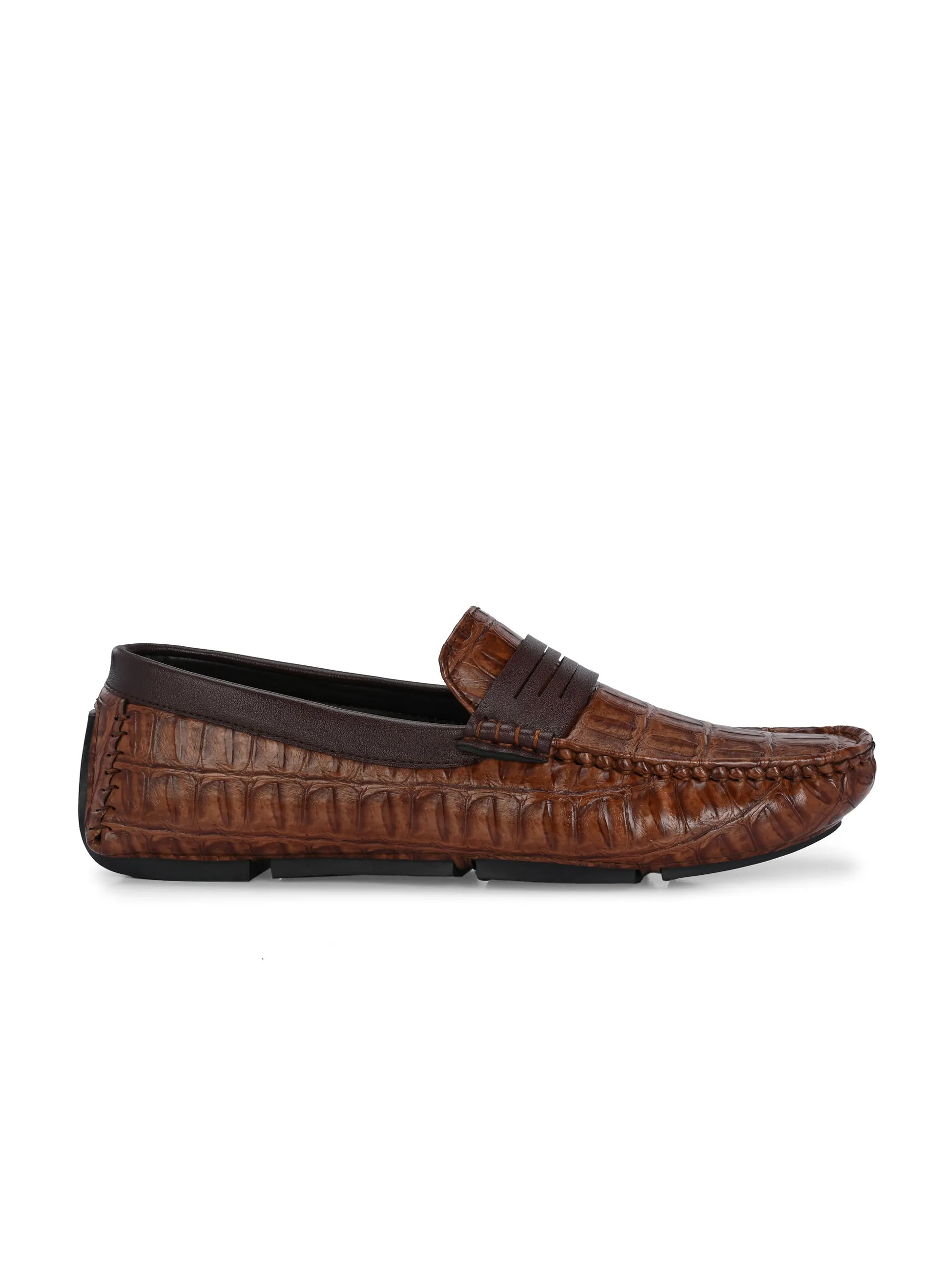 Amber Croc Luxe Moccasin For Men