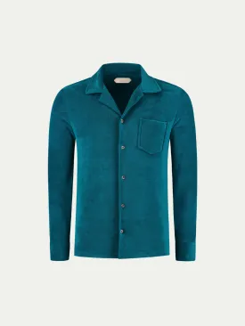 Aquamarine Terry Towelling Resort Shirt