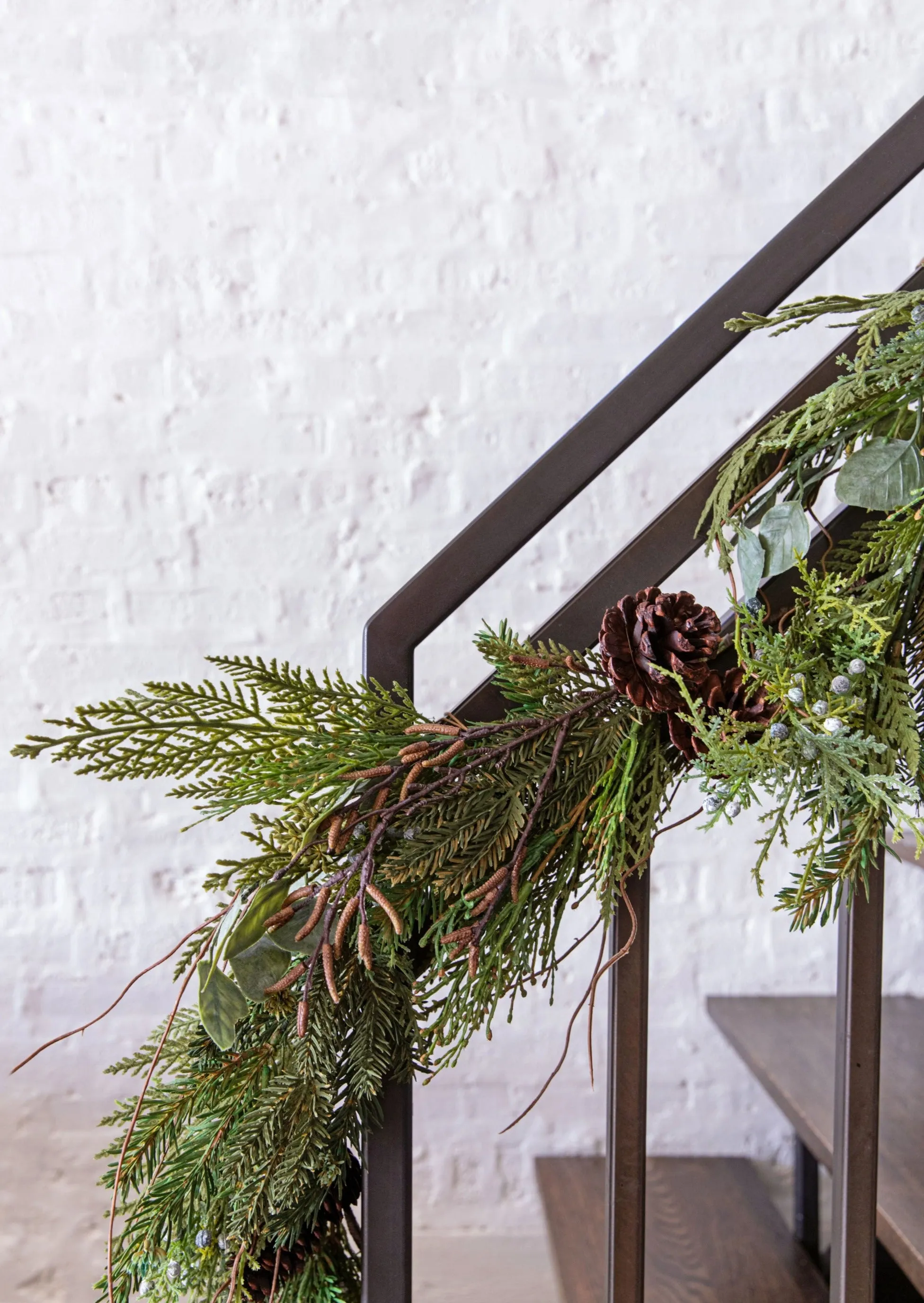 Artificial Cedar and Pine Garland with Cones - 72"