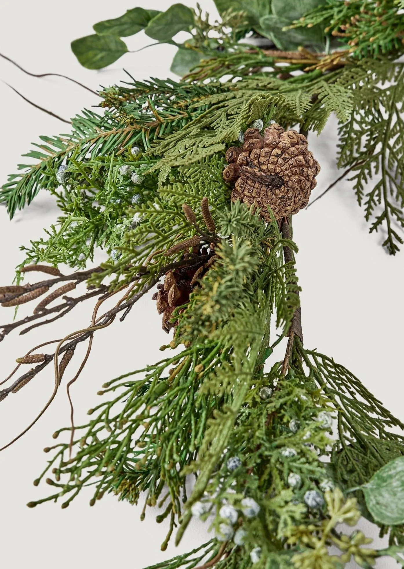 Artificial Cedar and Pine Garland with Cones - 72"