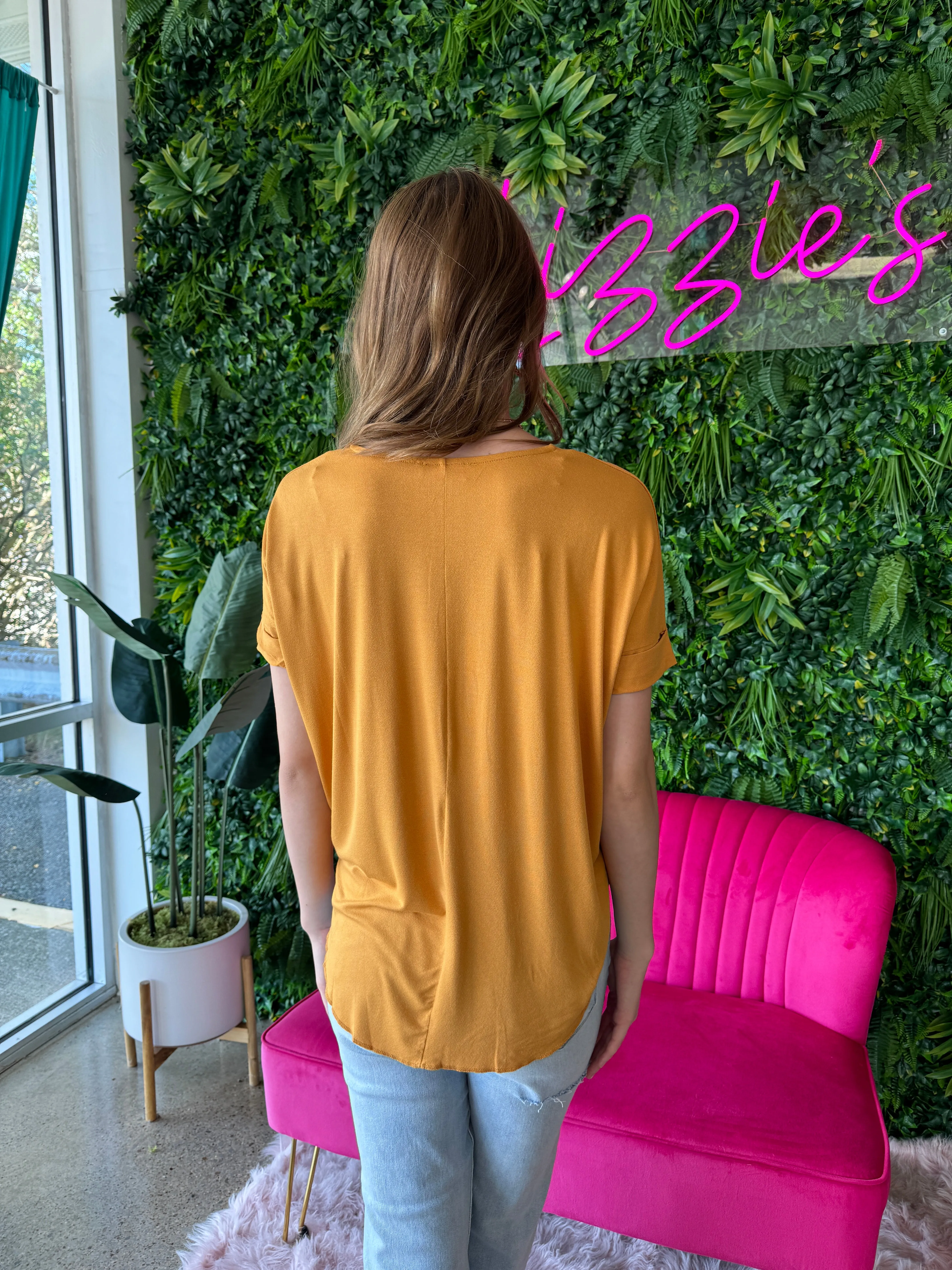 Ashton - A Surplice Short Sleeve V-Neck Top - Choose Color