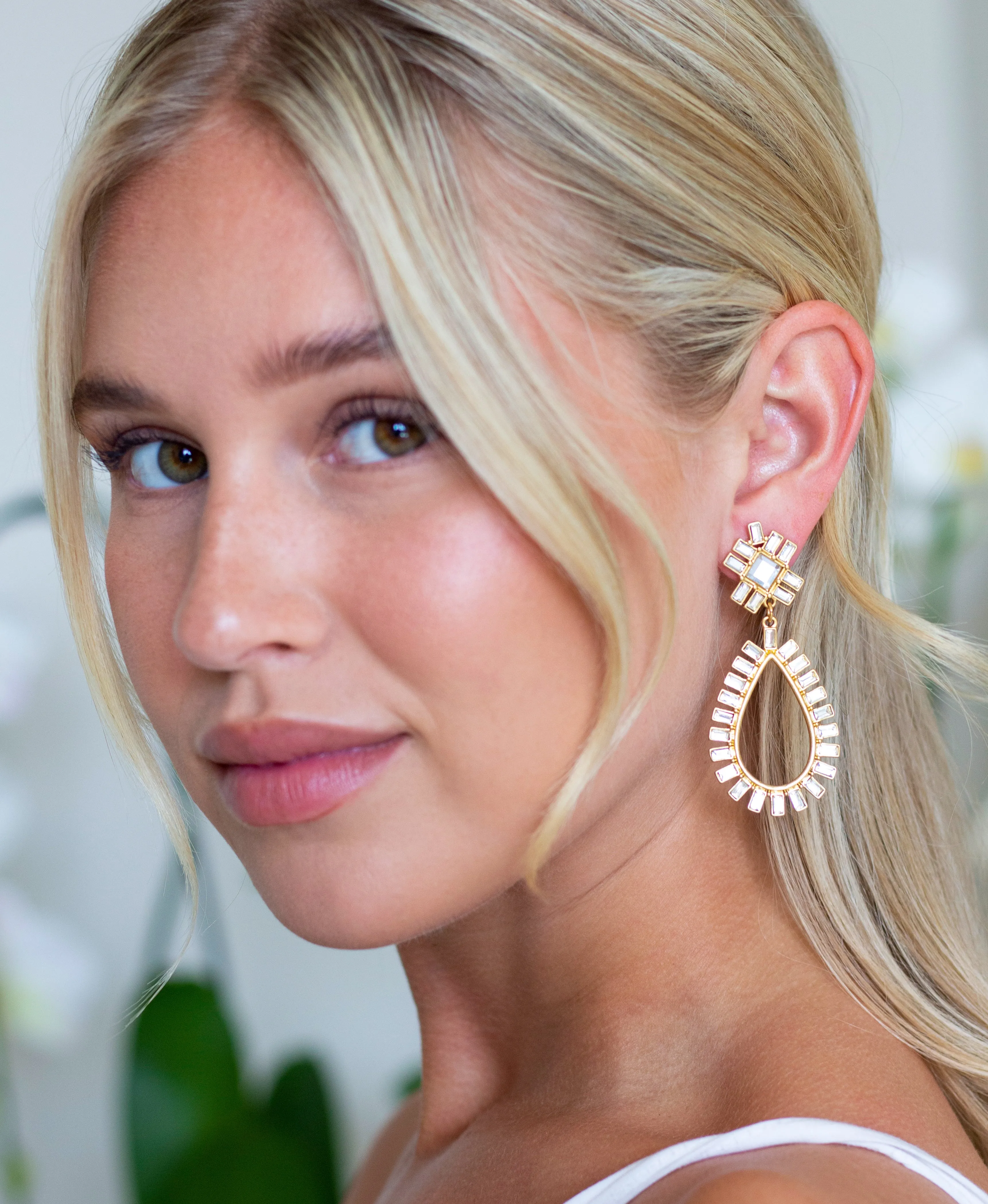 Baguette Teardrop Earrings