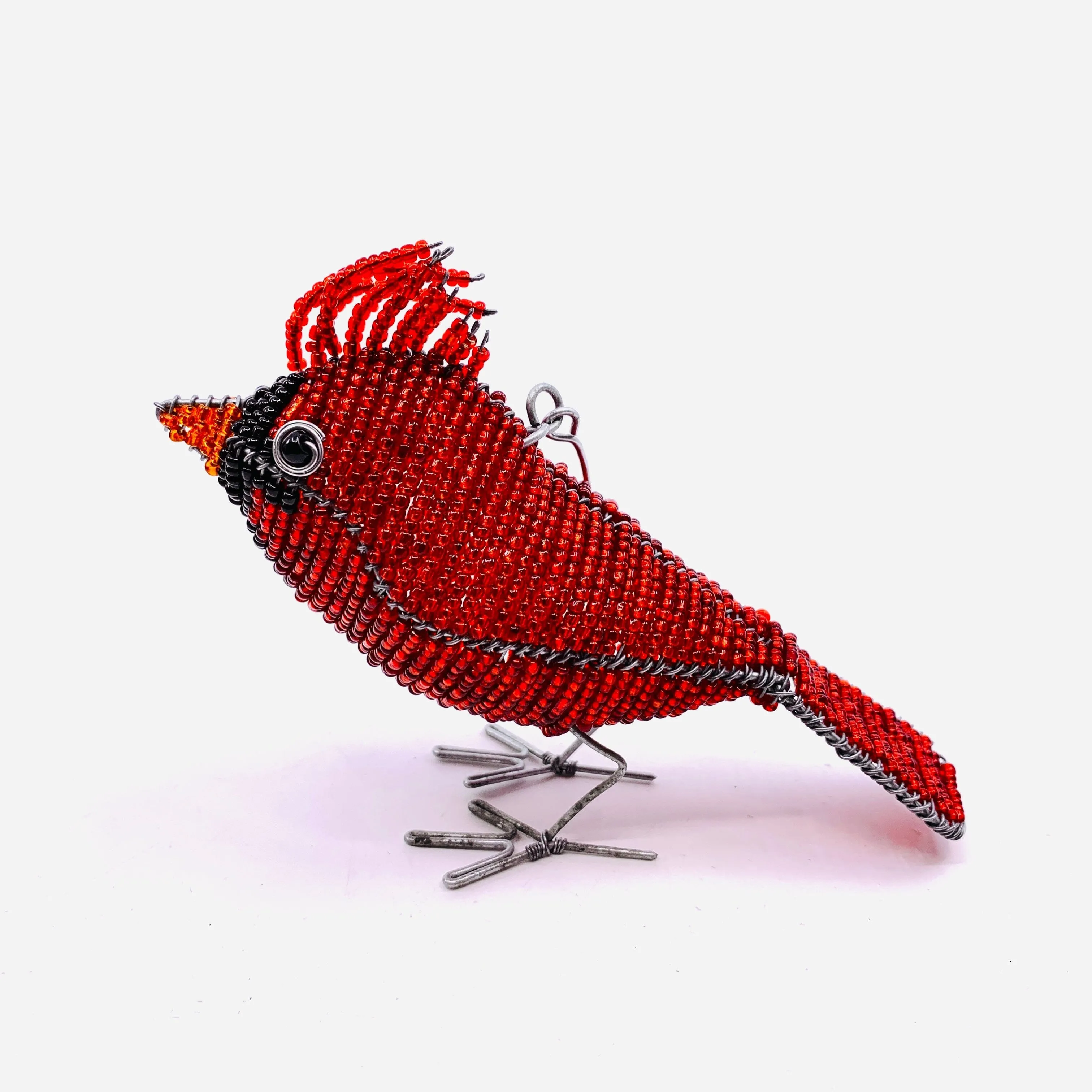 Beaded Bird Ornament, Blue Jay