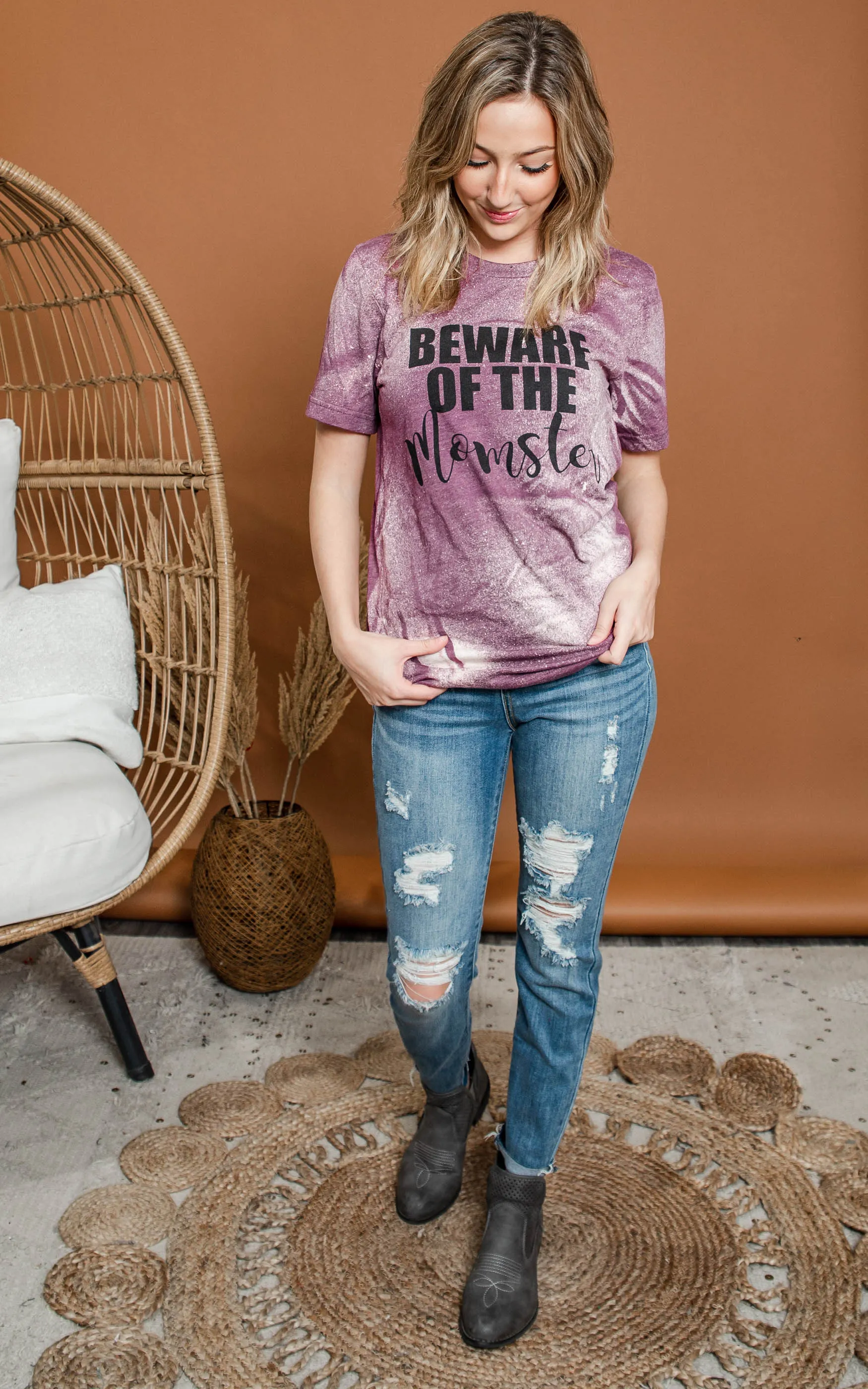 Beware of the Monster Bleached T-shirt**