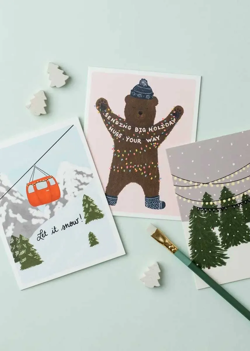 Warm and Cozy Big Holiday Hugs Card - Perfect for Spreading Cheer!