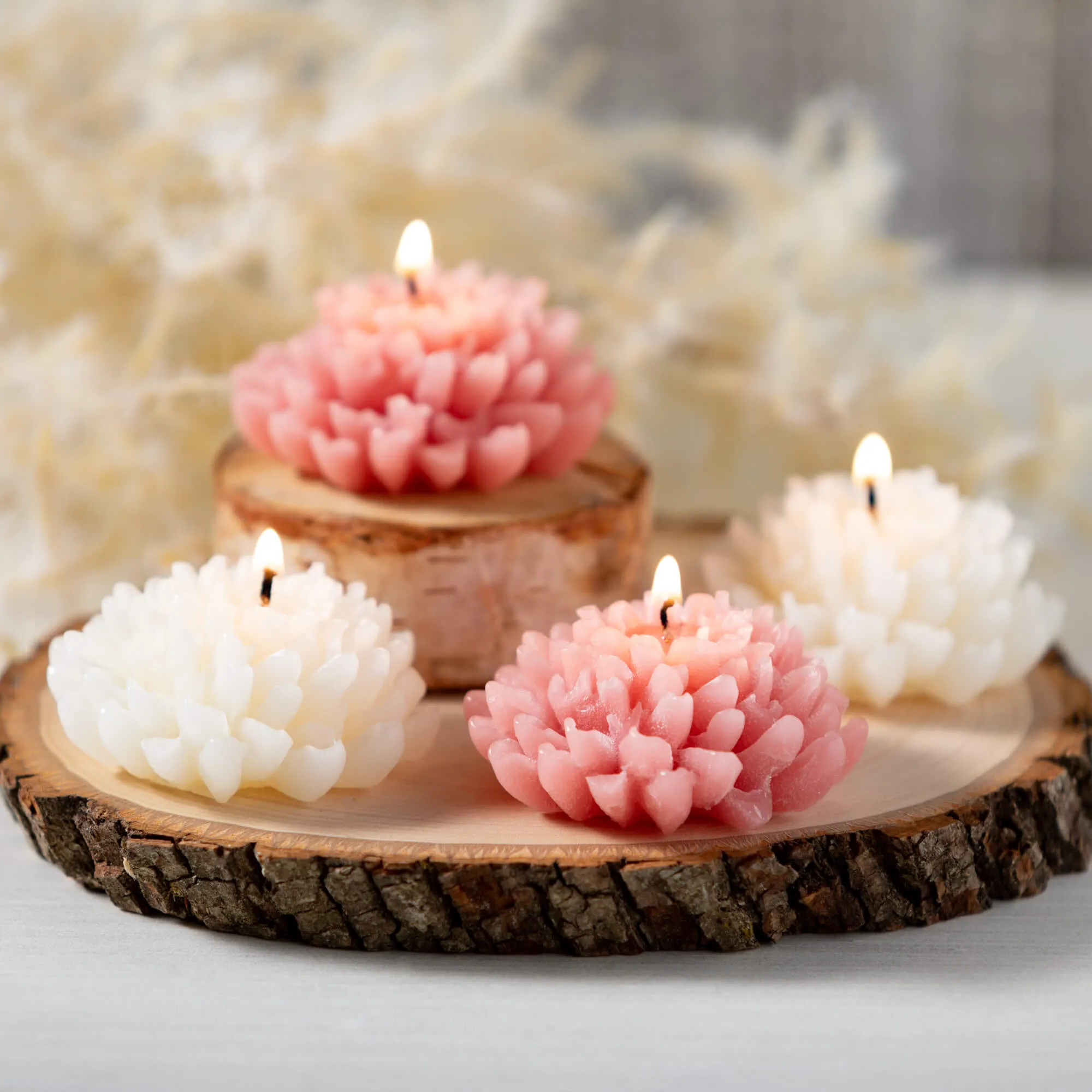 Blooming Flower Candle Set 4