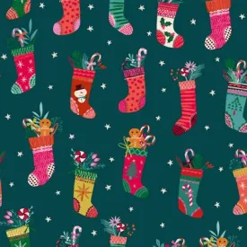 Candy Cane - Christmas Stockings - Helen Black - DACANDY2505-V11 - Half Yard