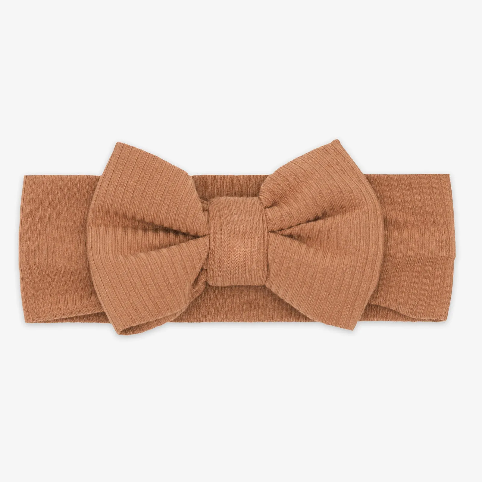 Caramel Ribbed Luxe Bow Headband