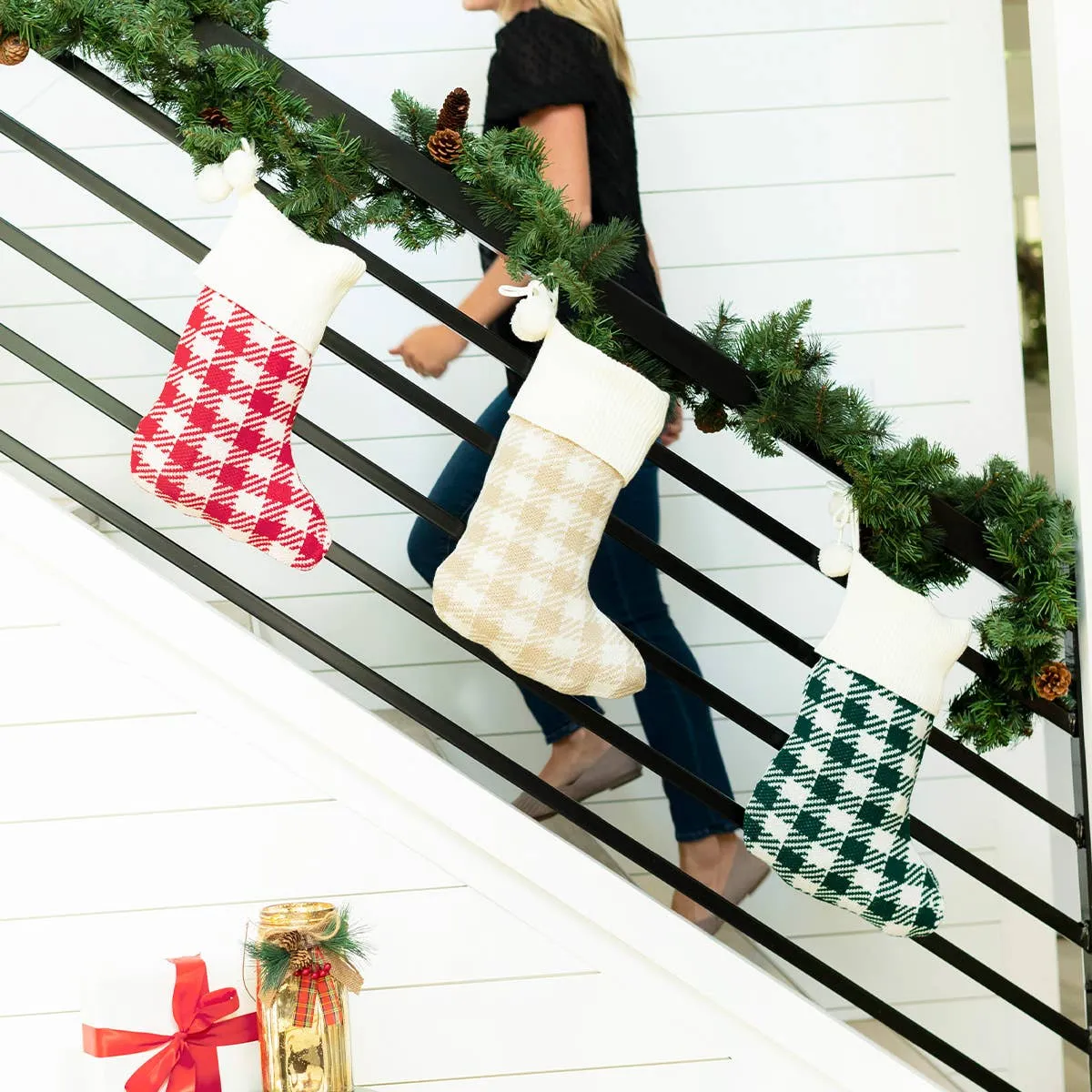 Check Knit Stocking