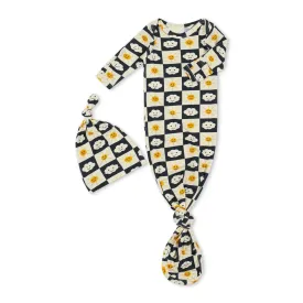 Checkered Joy Knotted Gown & Hat