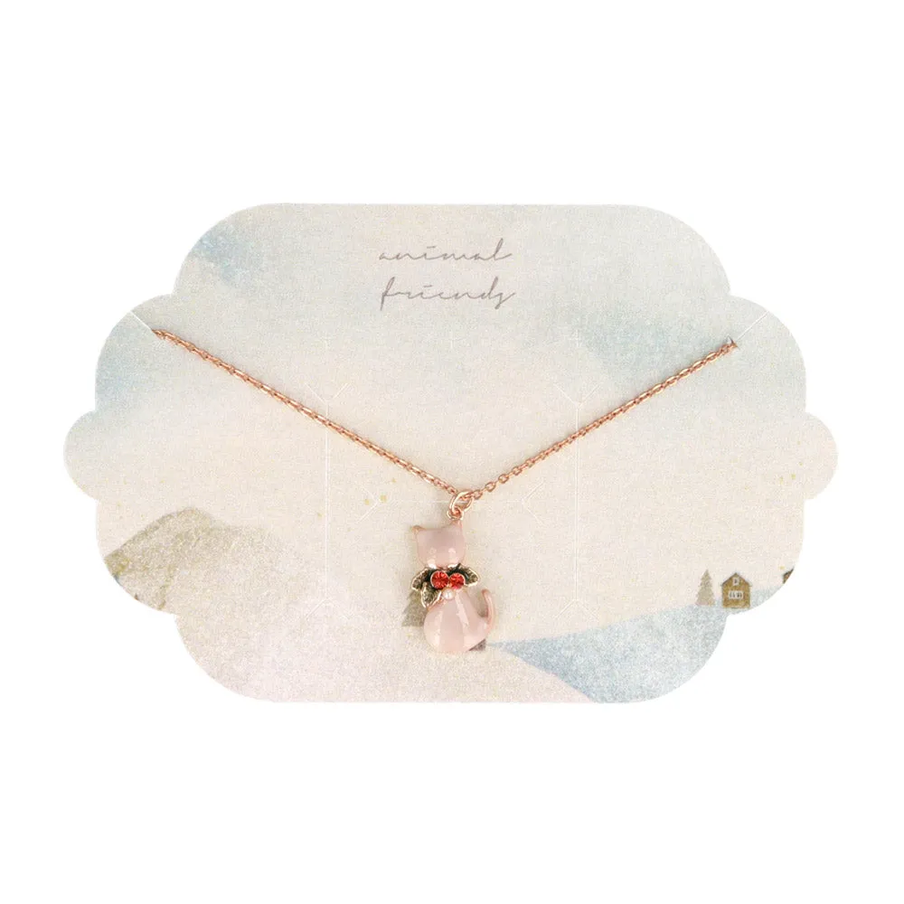 Christmas Cat Pendant Necklace