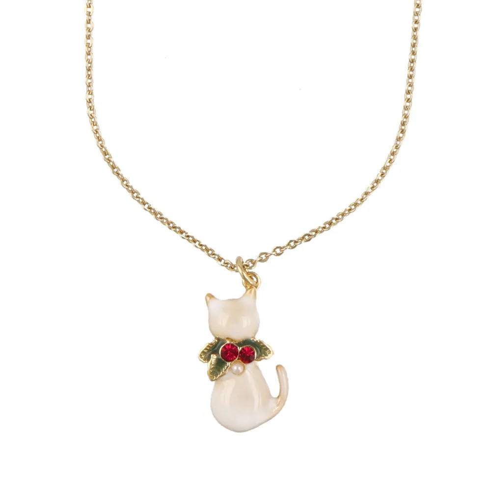 Christmas Cat Pendant Necklace