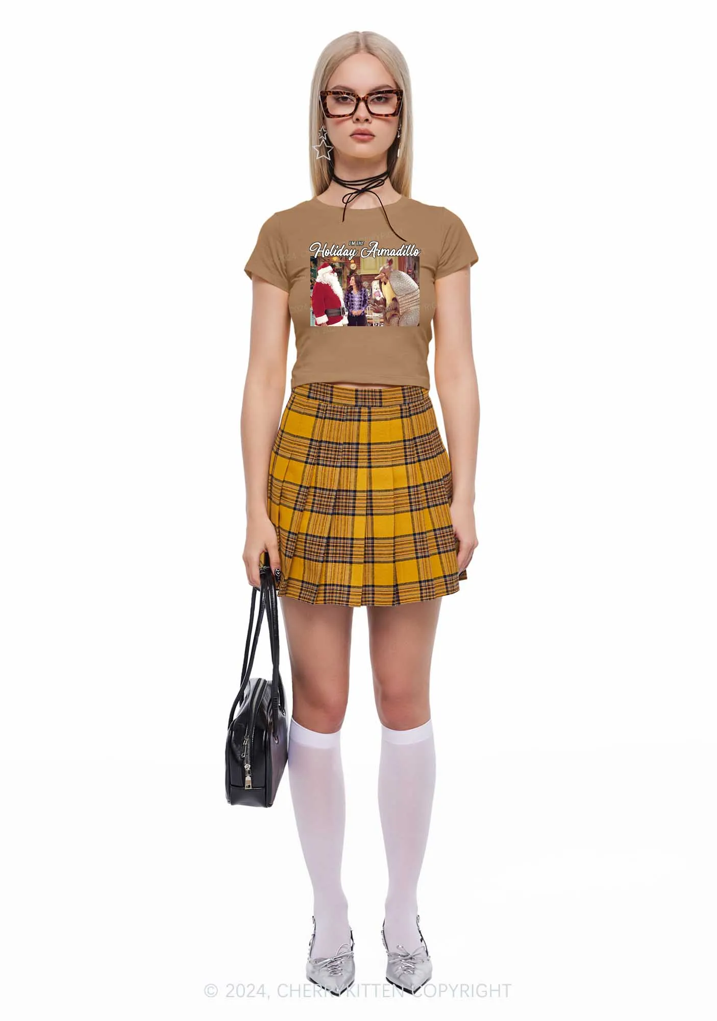 Christmas Holiday Y2K Baby Tee Cherrykitten