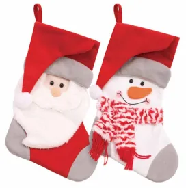 Christmas Plush Stocking - Assorted Festive Holiday Gift Bag Storage Decoration