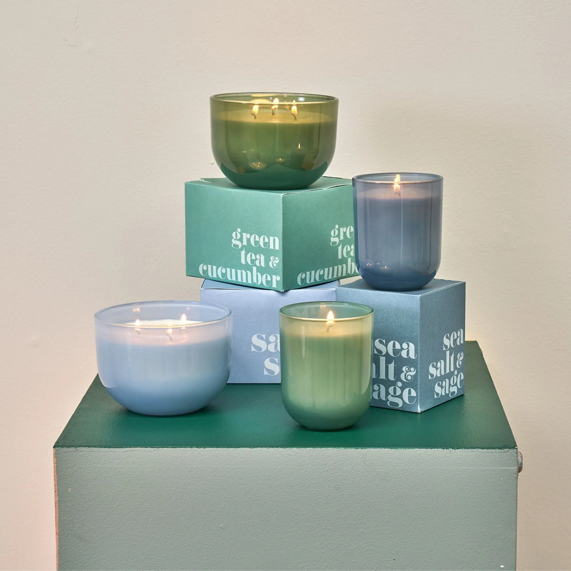 Chroma Glass Candle - Small - Refreshing Green Tea & Cucumber Scent