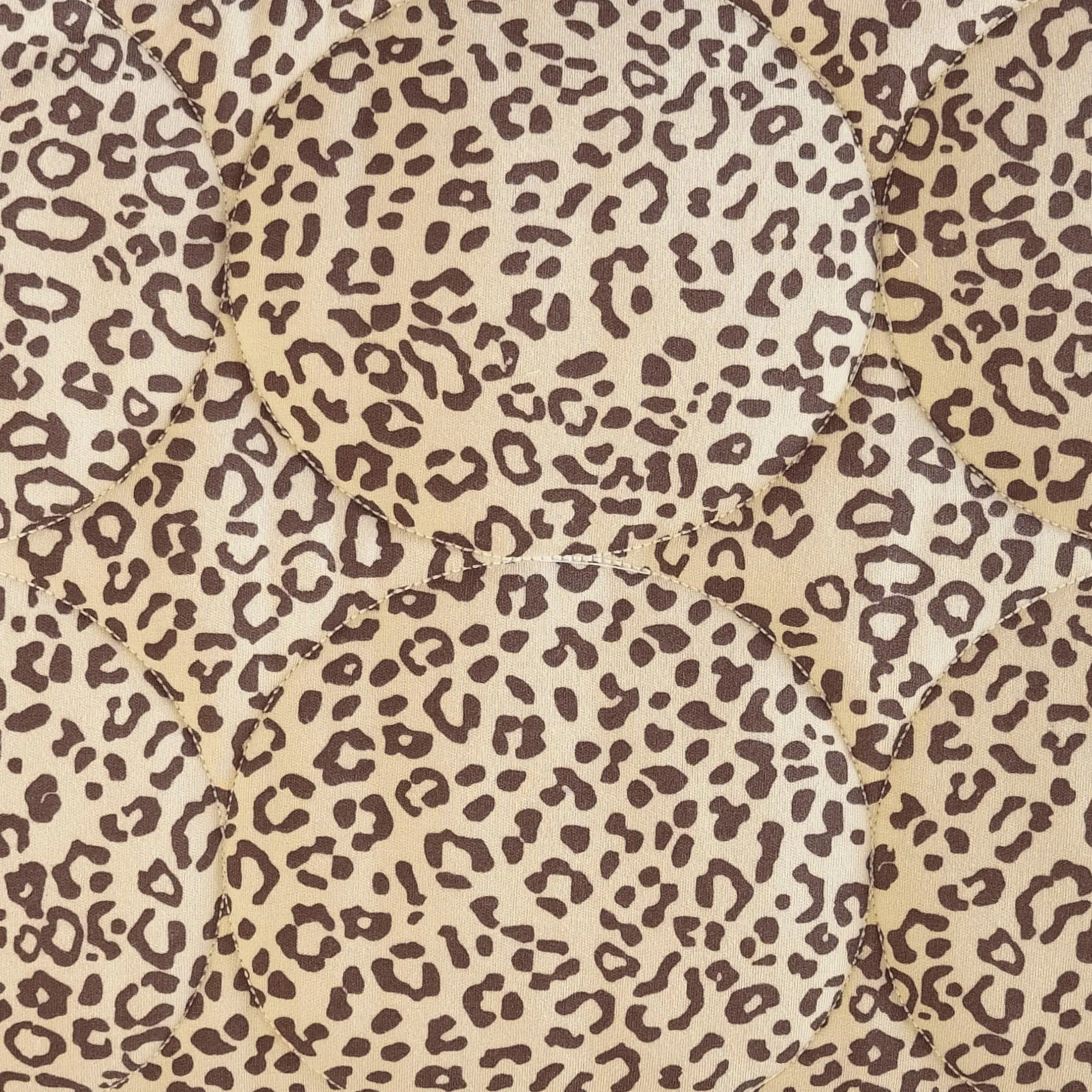 classic circle quilt | deep taupe leopard | organic cotton interlock