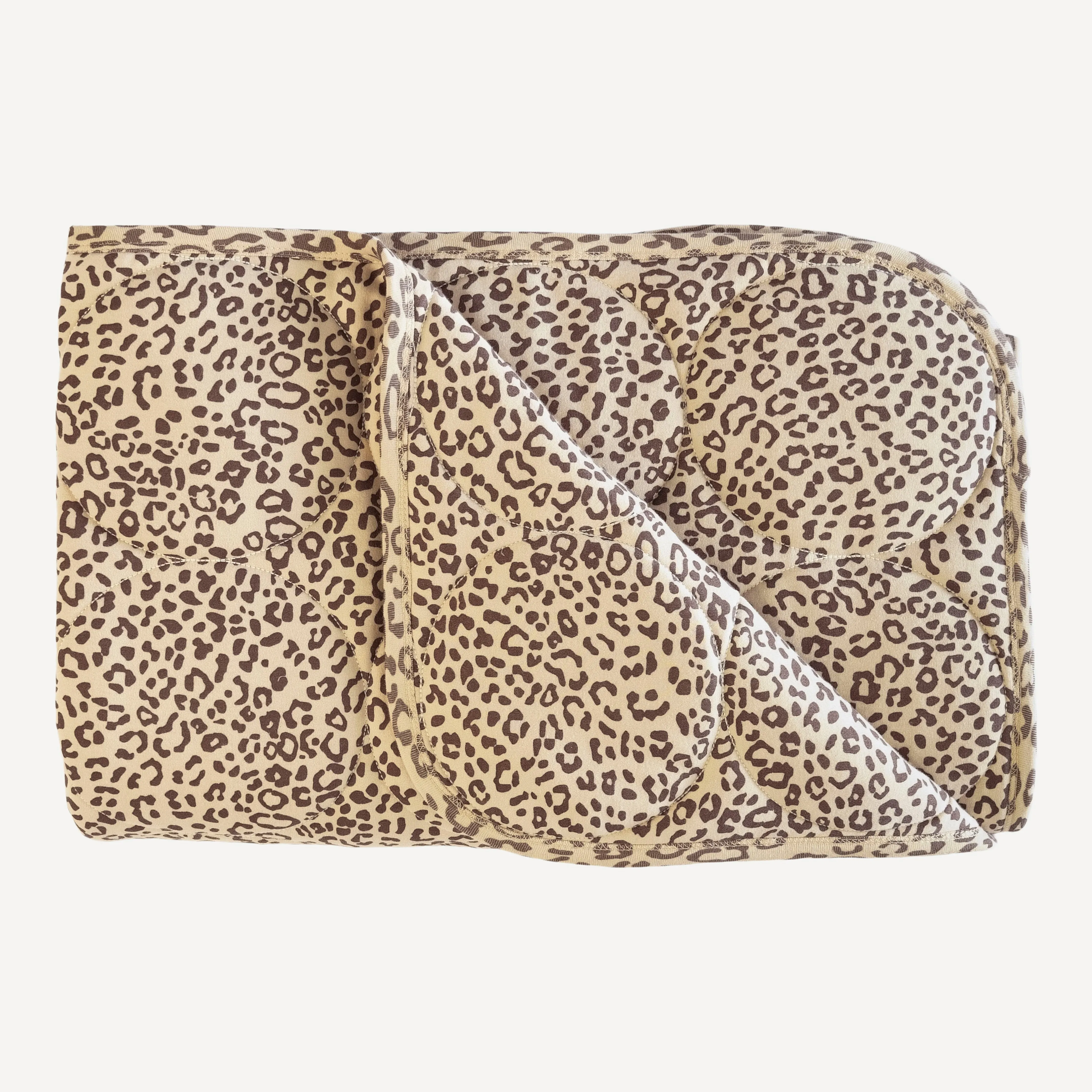 classic circle quilt | deep taupe leopard | organic cotton interlock