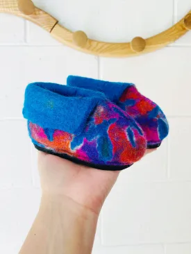 Colourful Felted Wool Booties, size 6 Colourful Felted Wool Booties, size 6