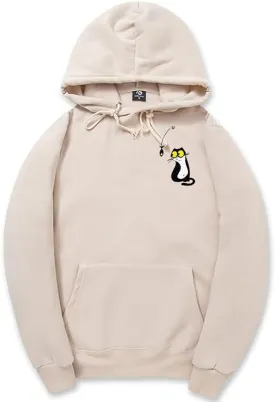 CORIRESHA Teen Cute Cat Hoodie Long Sleeve Drawstring Casual Fishing Lovers Sweatshirt