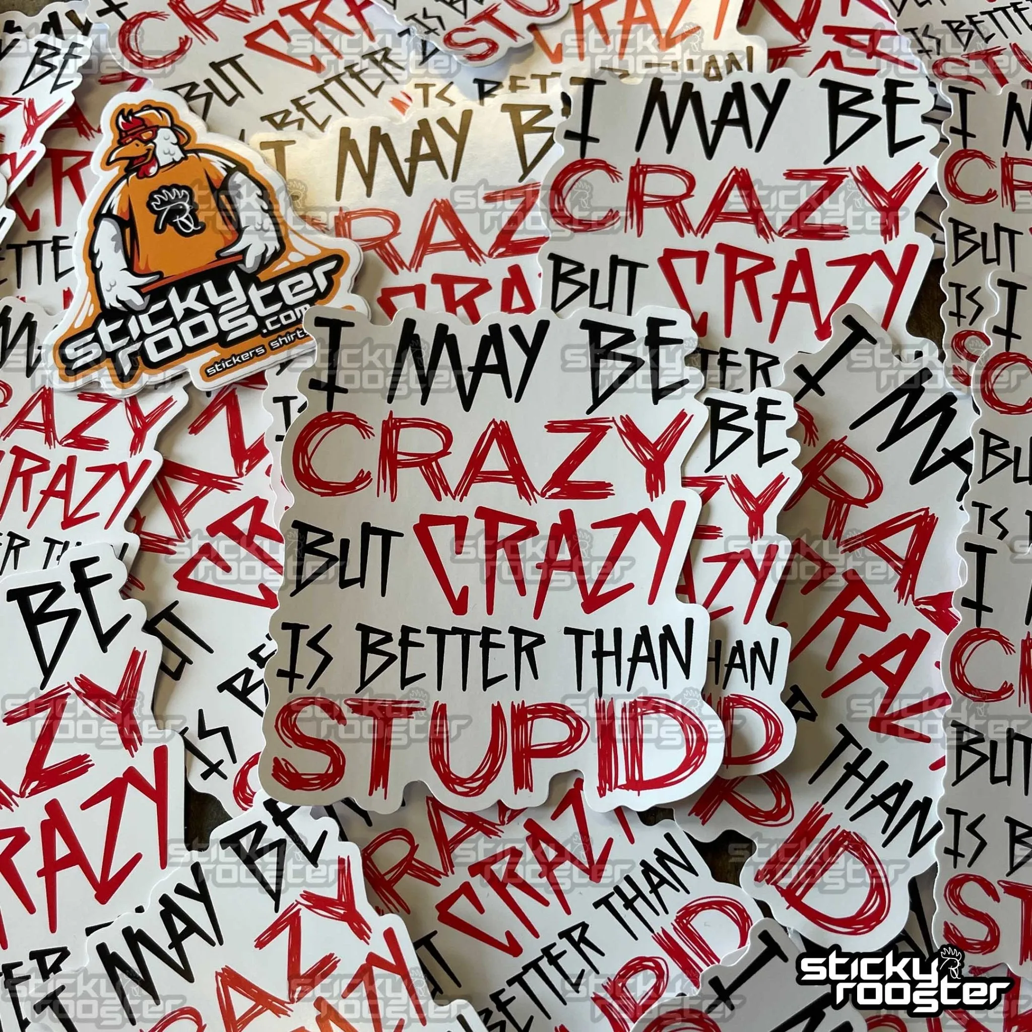 Crazy is better than stupid sticker