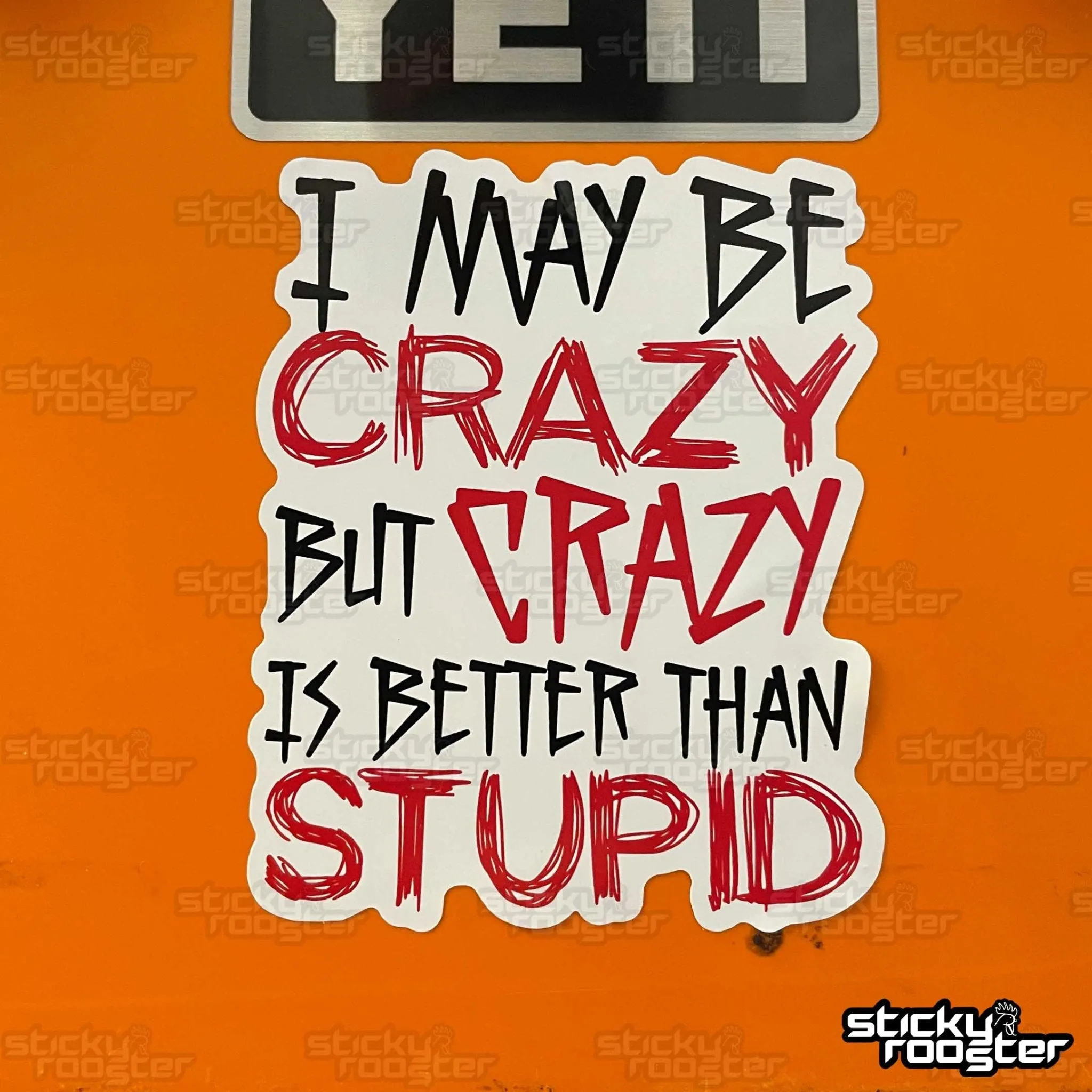 Crazy is better than stupid sticker