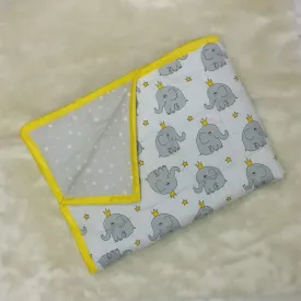 Crowned Elephants Print Quilt