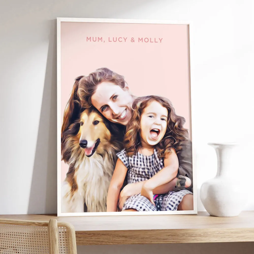 Custom Family Portrait | Painting - Art Print