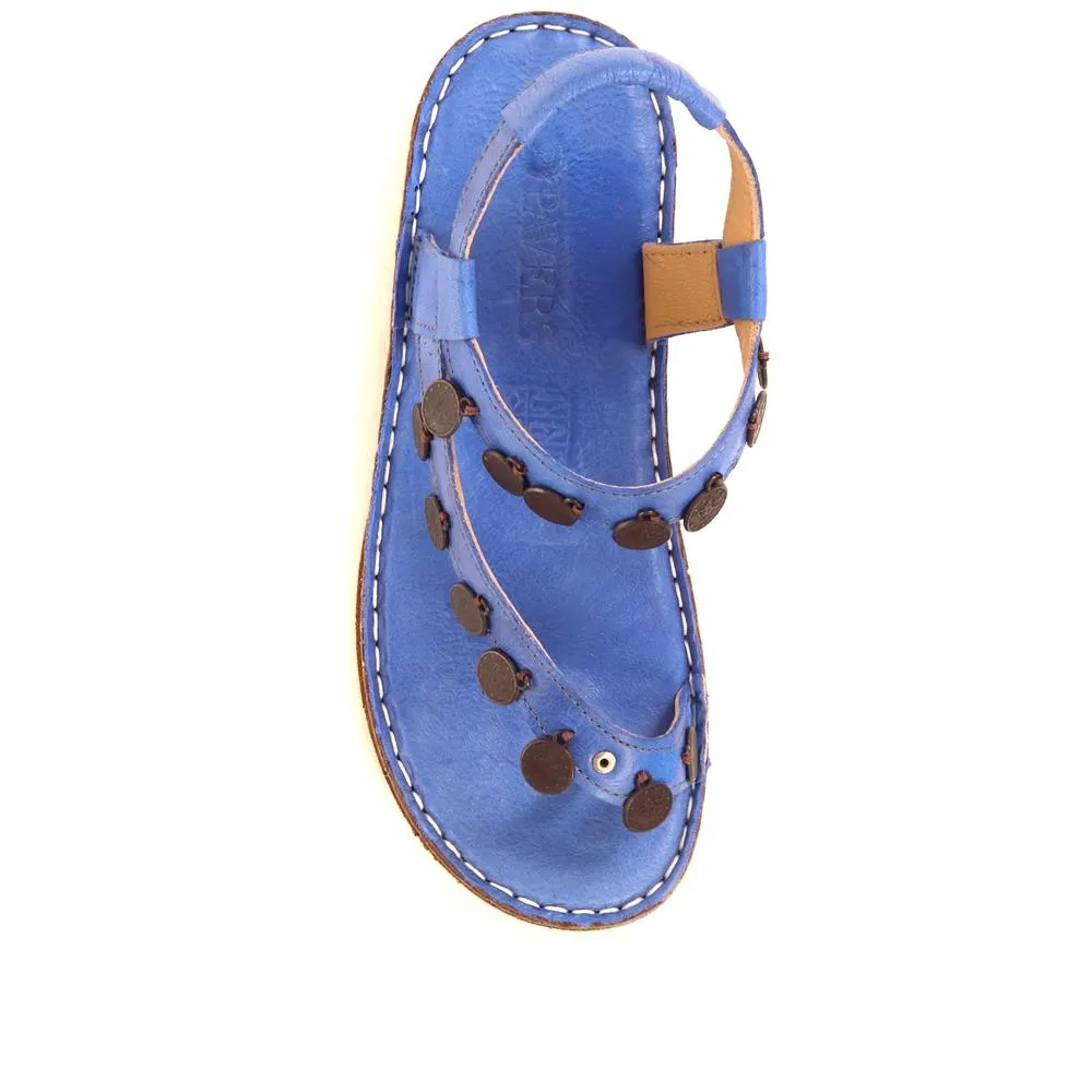 Embellished Leather Toe-Post Sandal - CAY29005 / 315 112