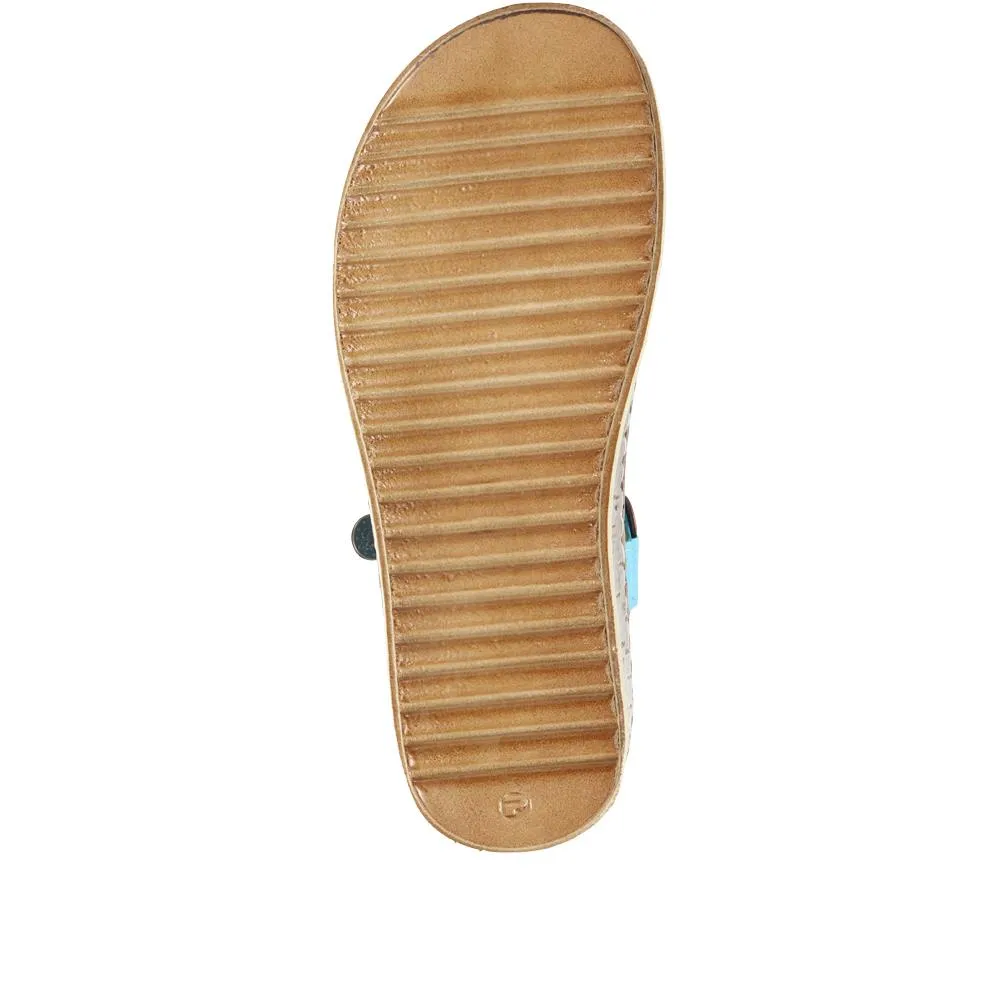 Embellished Leather Toe-Post Sandal - CAY29005 / 315 112