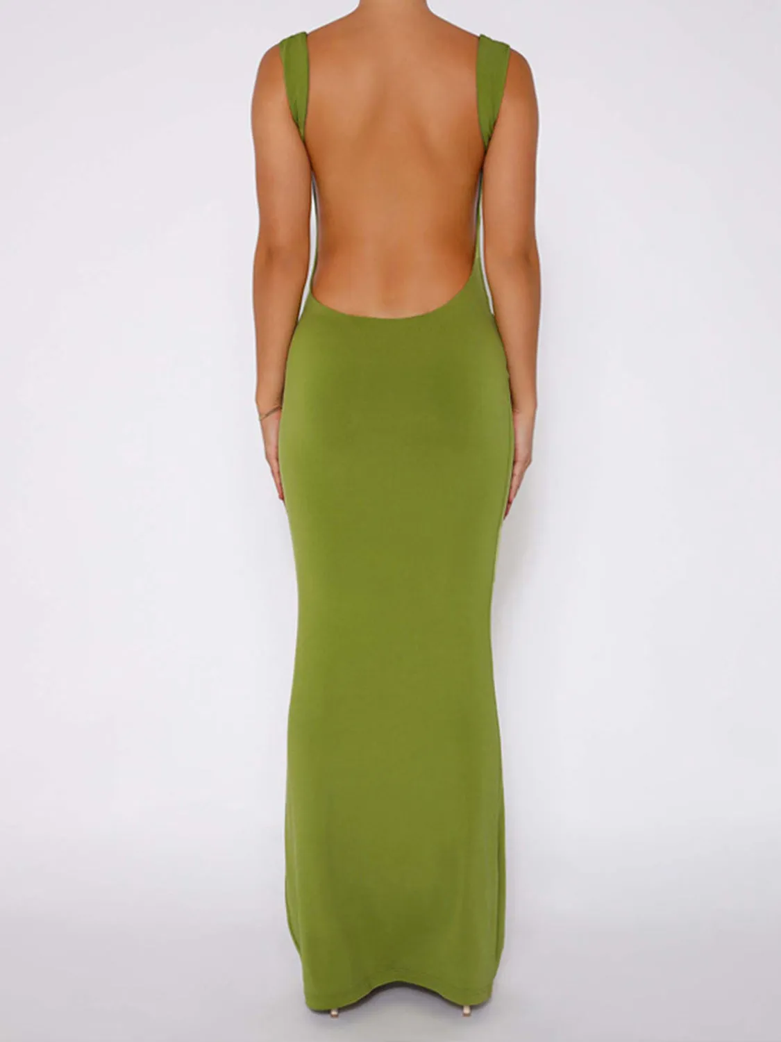 Explore More Collection - Backless Wide Strap Maxi Dress