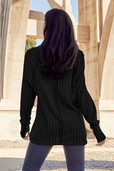 Explore More Collection - Basic Bae Full Size Ribbed Round Neck Long Sleeve Knit Top