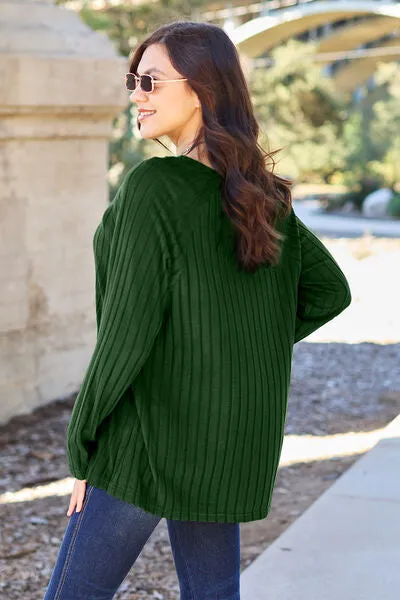 Explore More Collection - Basic Bae Full Size Ribbed Round Neck Long Sleeve Knit Top