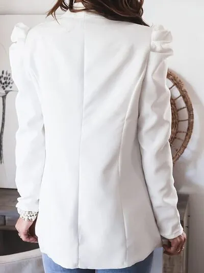 Explore More Collection - Collared Neck Puff Sleeve Blazer