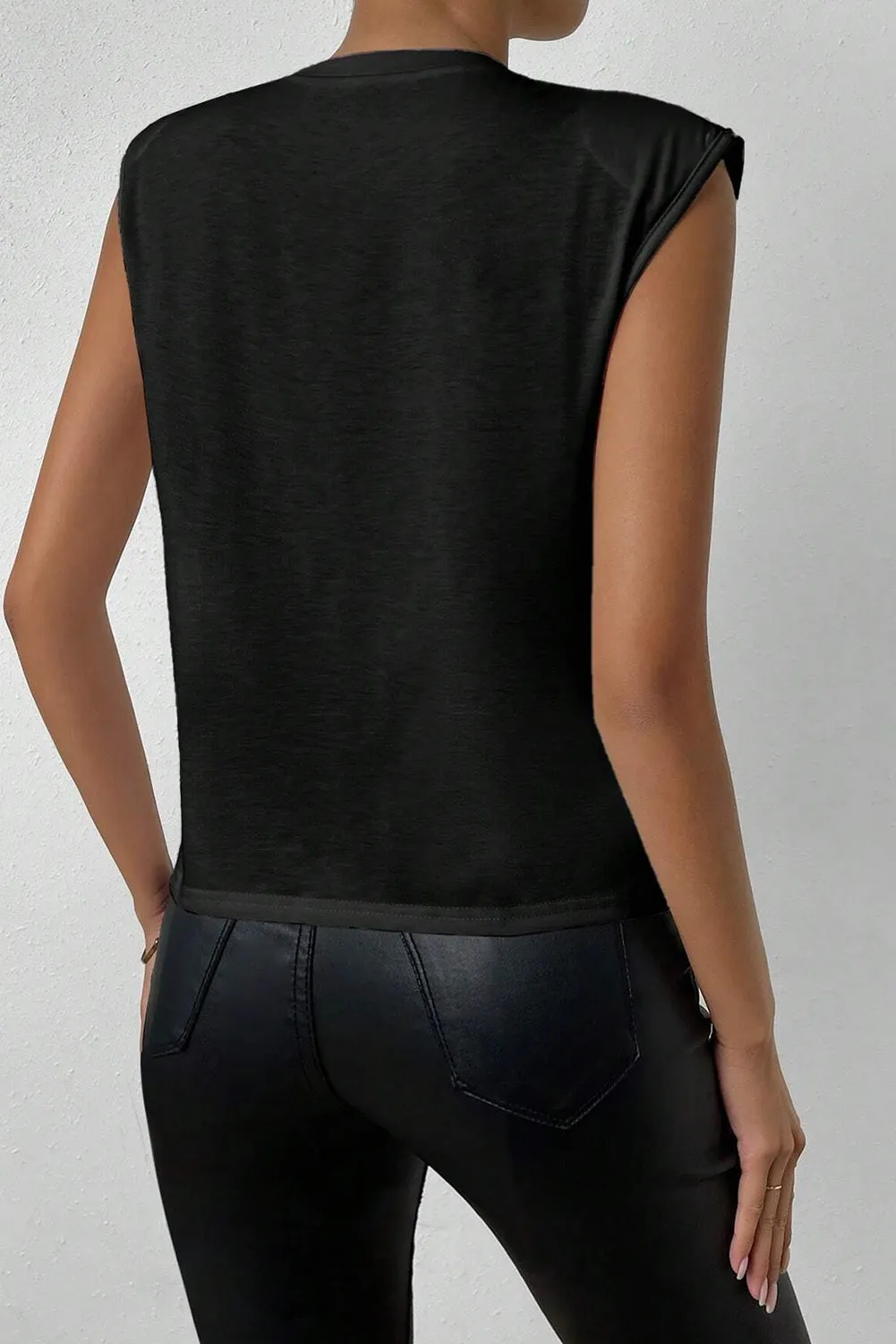 Explore More  Collection - Pearl Detail Round Neck Tank